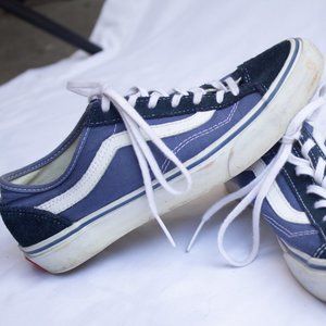 Blue Navy & Black Vans Low Top